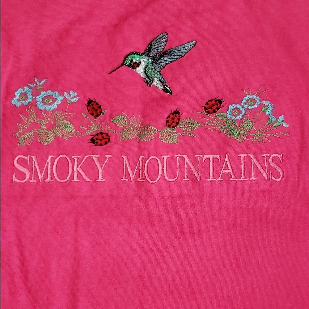 Bright Pink Smoky Mountains Hummingbird T-Shirt XL